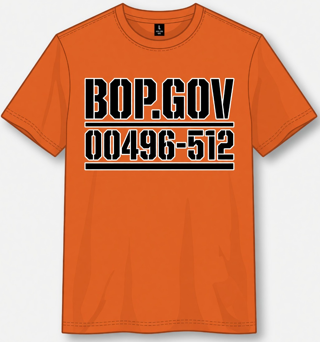 Orange shirt front, BOP.GOV 00496-512